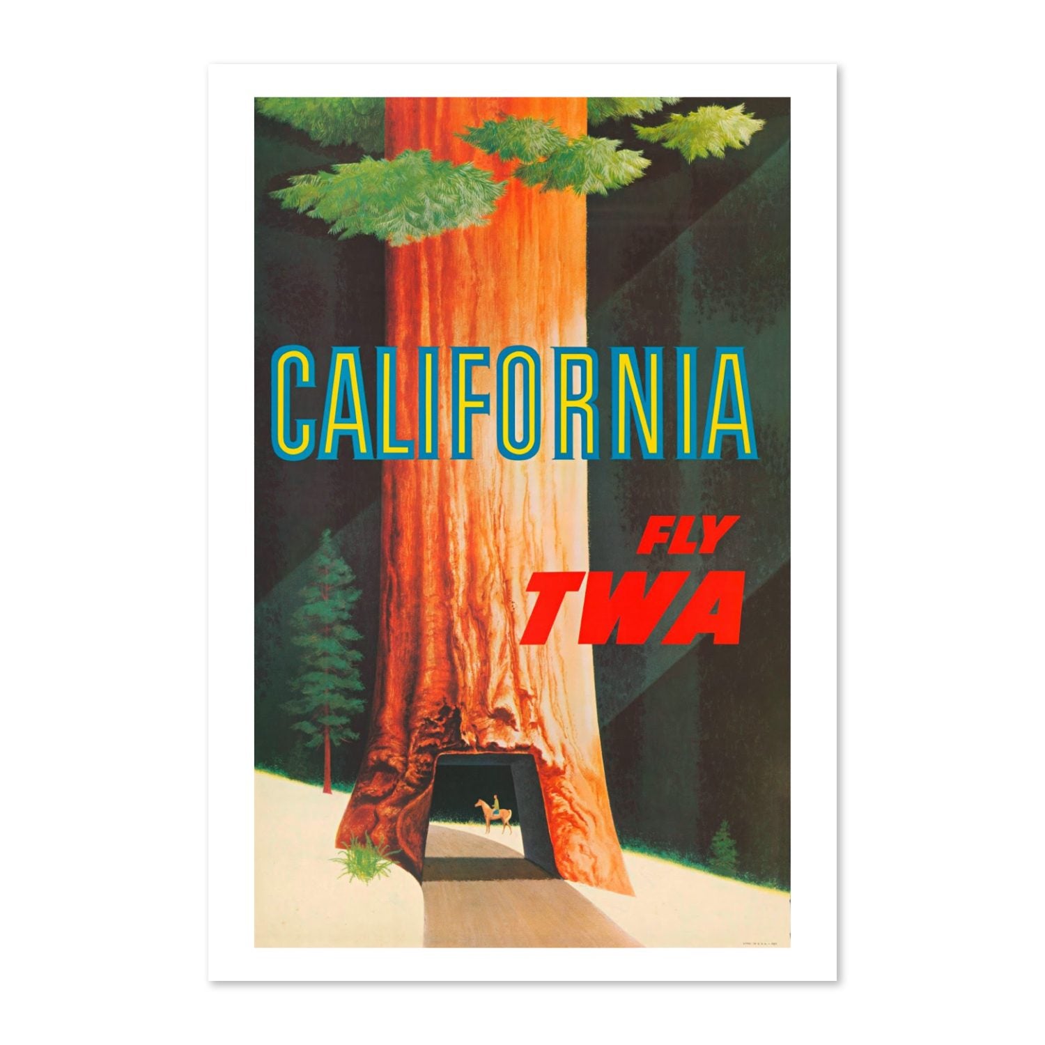 California Redwoods Fly TWA poster print